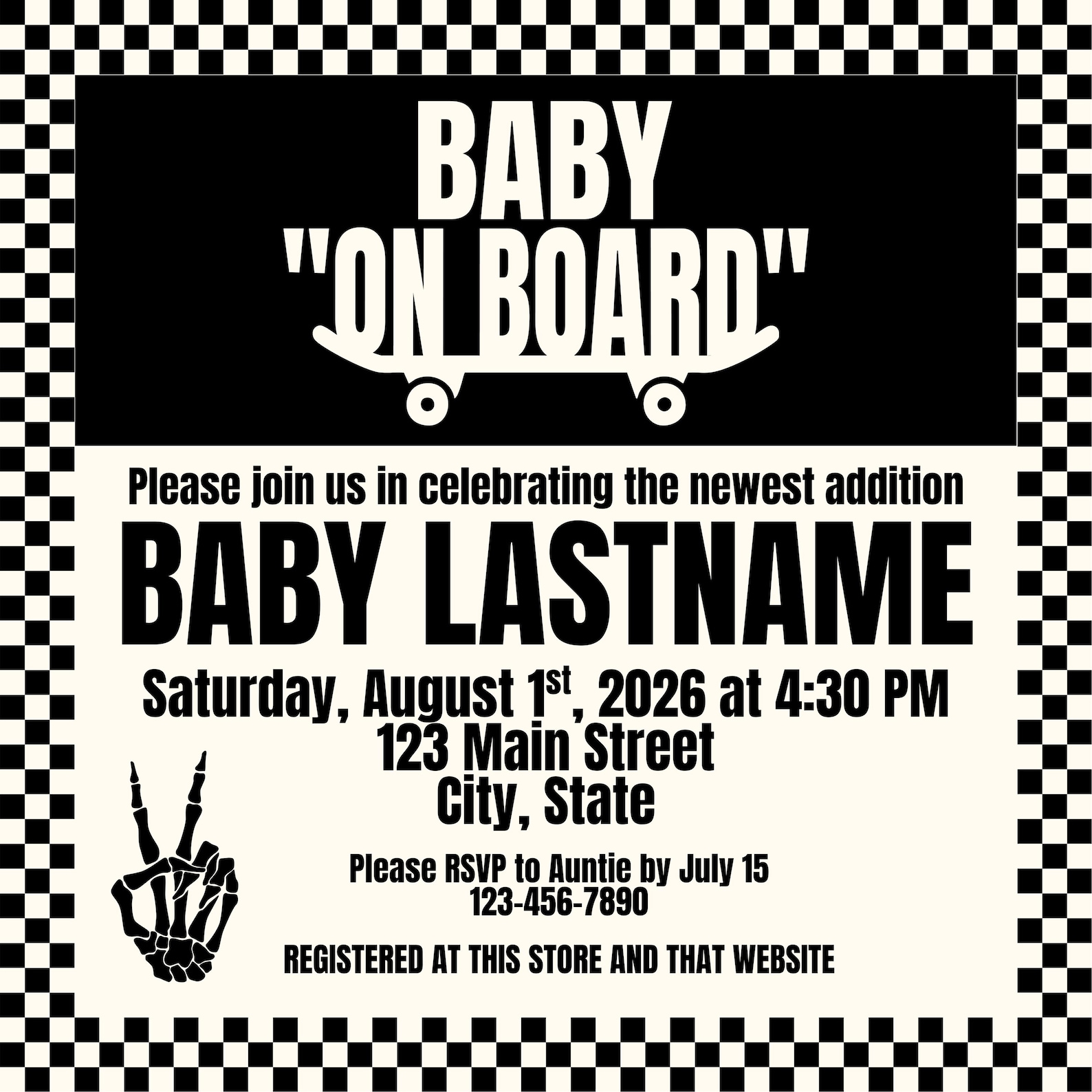Alt Baby Shower Invitation - CANVA PRO TEMPLATE Digital Download - Etsy