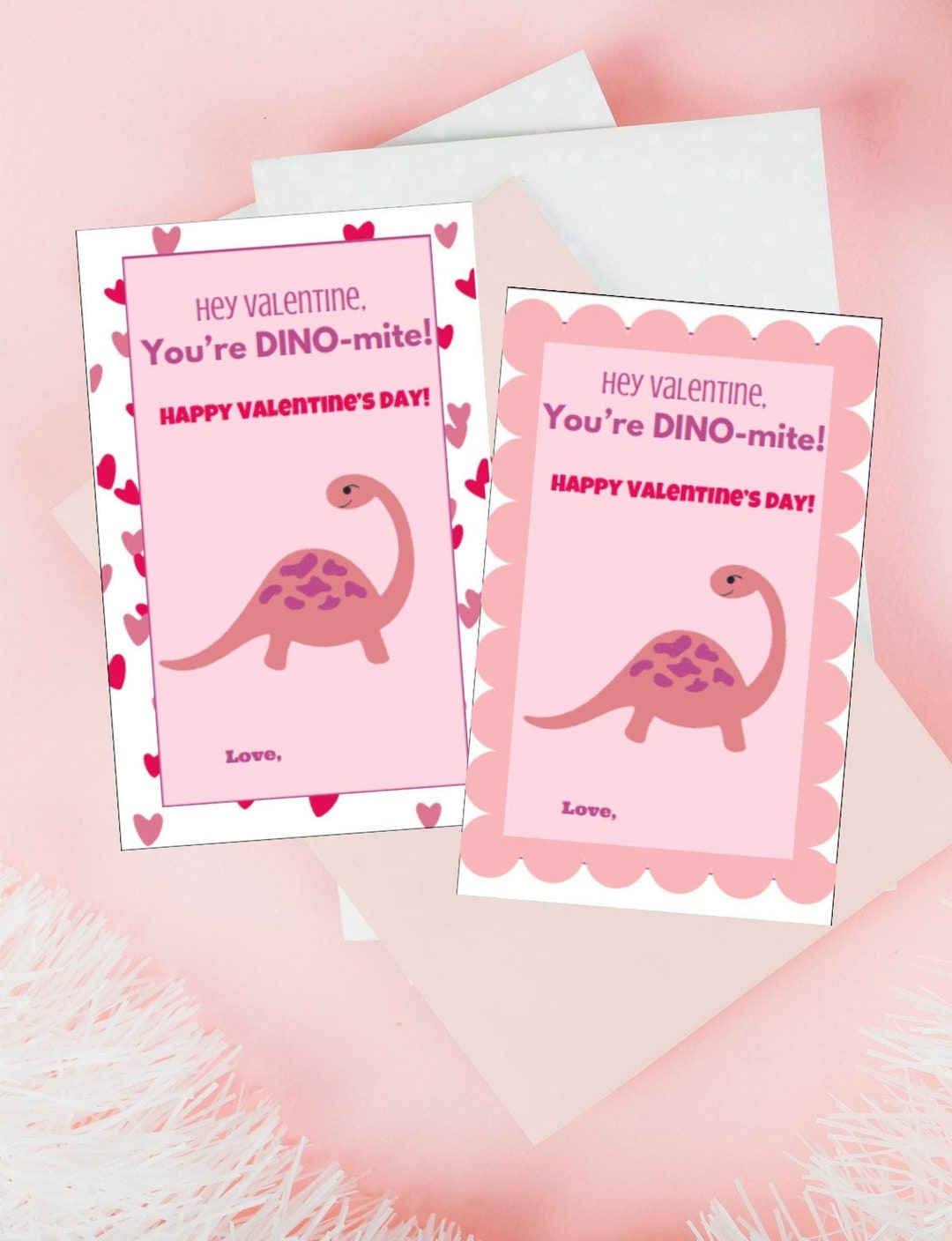 INSTANT DOWNLOAD Dinosaur Printable Valentine Card, Kids Valentine ...