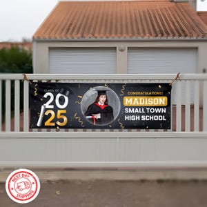 Personalized Graduation Banner, Personalized Banner, Party Backdrop, Photo Banner, Graduation Banner, Class of 2025 Banner, Graduation Decor