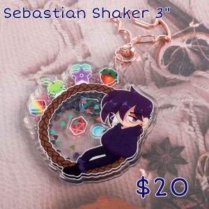 Llavero Shaker de Stardew Valley de 3&quot; // Llavero Shaker de acrílico de Sebastian de Stardew Valley