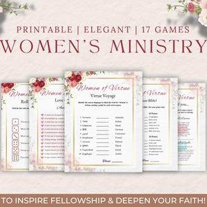 Afdrukbare Women's Ministry Bijbelspelbundel Christian Fellowship Icebreaker Games Bijbelstudiequiz Women's Retreat-activiteiten Kerkgroep