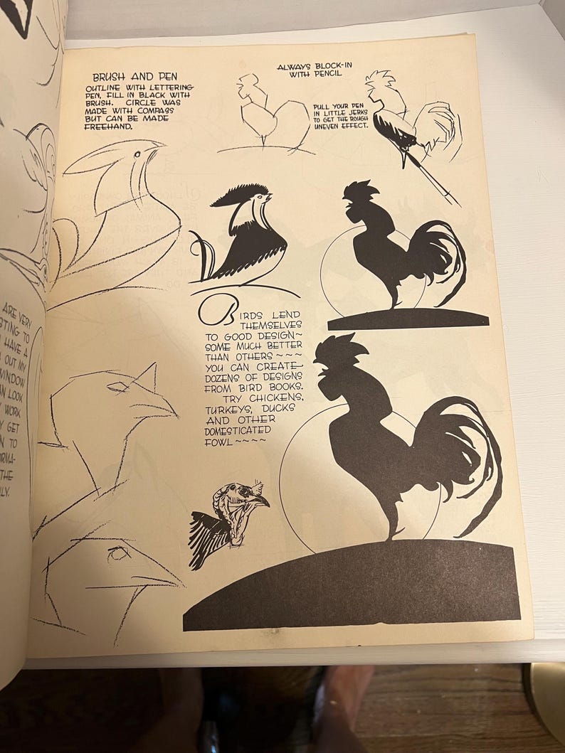 Vintage Walter Foster Drawing Simplfied in Pencil, Pen, Brush, Charcoal ...