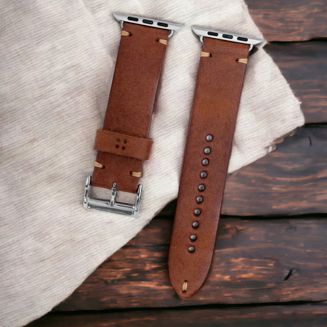 Stylish Handmade Leather Apple Watch Band Etsy UK