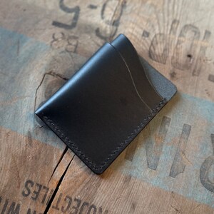 Smitley cartera de cuero cosida a mano hecha a mano EDC tarjetero vegetal curtido pueblo poliéster hilo puntada regalo moda masculina hecha a pedido