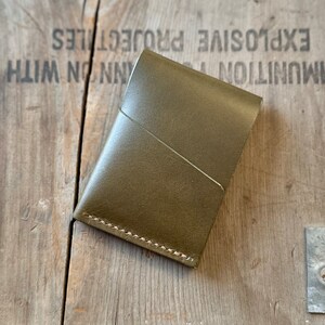Cartera Ferree Cuero cosido a mano Tarjetero EDC hecho a mano Curtido vegetal Pueblo Buttero Hilo de poliéster