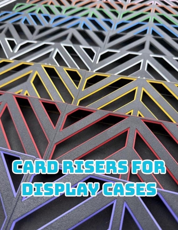 Card Risers for Display Cases Zion Compatible, TCG Vendor Display, 34x22 and others