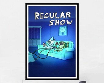 Regular Show Poster Print  Poster | Print Art Canvas Picture Artwork Class Gift for Home Decor Light Retro Portrait Vintage