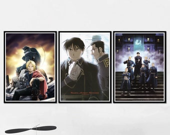 Fullmetal Alchemist Poster  Print | Print Art Canvas Picture Artwork Class Gift for Home Decor Light Retro Portrait Vintage