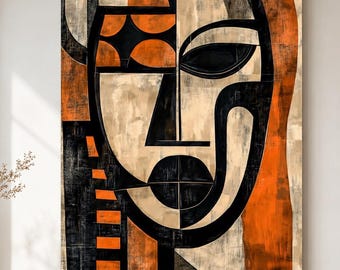 African Mask Canvas, Afrocentric Wall Art, Tribal Wall Art, Black Wall Art, African Wall Art, Modern African Art