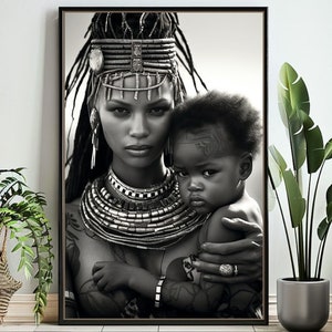 Black Woman Art, African American Decor, African Woman Art, Extra Large Wall Art, Tribal Necklace Photography Print (Digital Download)