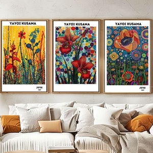 Yayoi Kusama Poster Set: Japanese Floral Art Prints (Digital Download)
