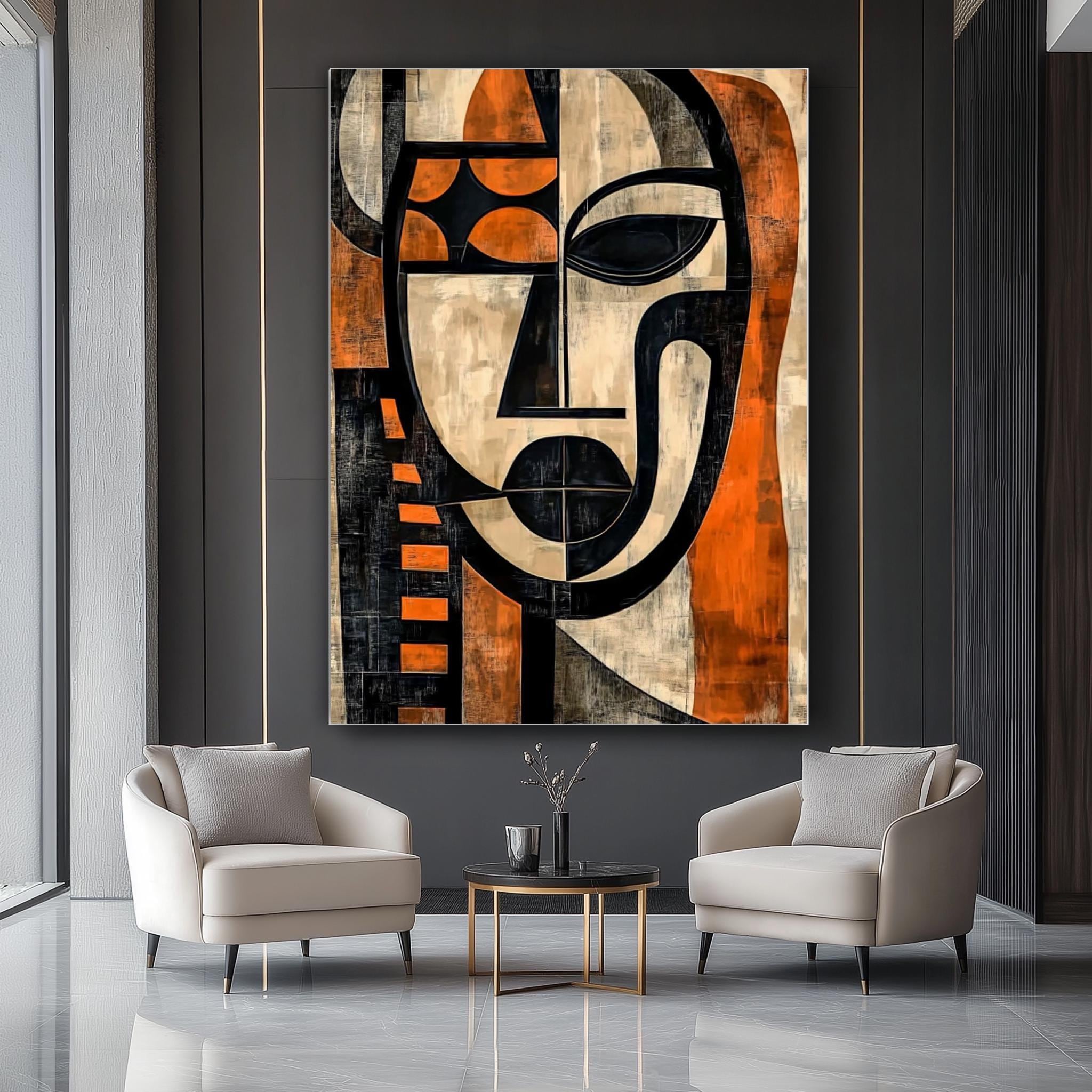 Canvaskunst Afrocentrisch masker: Afrikaans-Amerikaans muurdecoratie