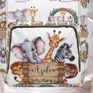 Safari Diaper Backpack Baby Carrier Travel Bag Storage Solution Baby Organization Nursery Accessory Baby Shower Gift Childs Birthday Gift
