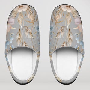 Floral Womens Indoor Slippers Warm House Slippers Gift for Her Relaxation Gift Housewarming Best Friend Gift Slip On Shoes Cute Slippers