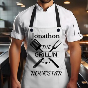 Personalized Chef Apron Christmas Gift Kitchen Apron For Dad Grill Master Apron Mom Birthday Gift Apron Cooking Apron BBQ Apron Cooking Gift