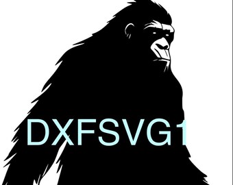 Sasquatch Big Foot Gorilla DXF SVG PDF digital nedladdning
