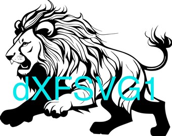 Lejon DXF SVG PDF digital nedladdning