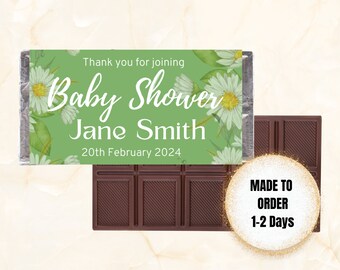 Daisy Baby Shower Chocolate Wrapper - Personalised/Printable