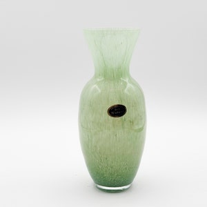 Vintage Green Swirl Patterned Italian Vase