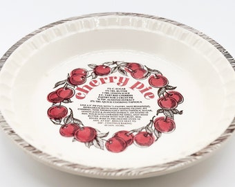 Vintage 1983 Royal China Country Harvest Cherry Pie Plate Recipe Dish Platter for Cottage Core Bakers