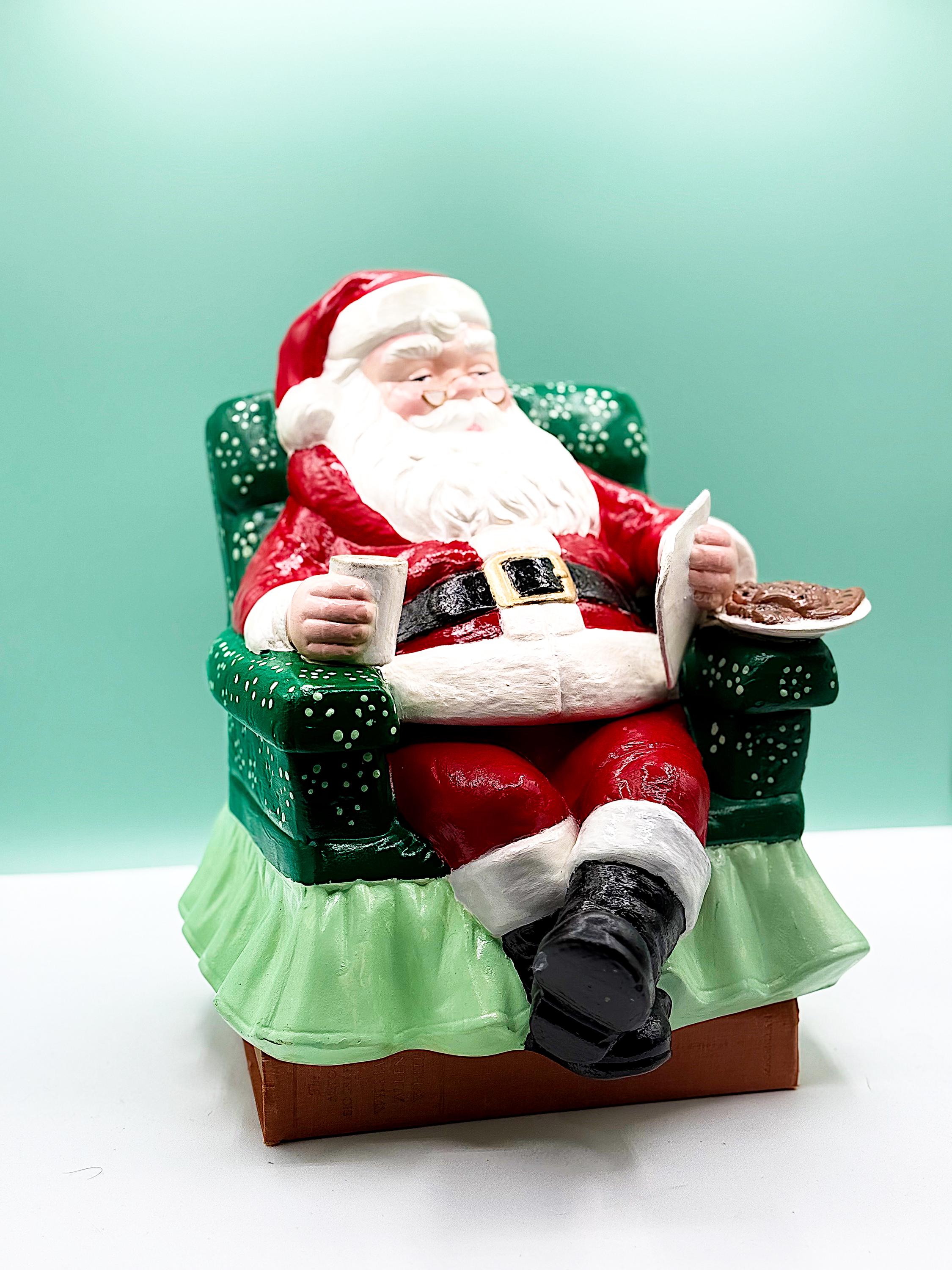 Vintage Alberta Molds Ceramic Santa Claus Cookie Jar, 1974, Hand