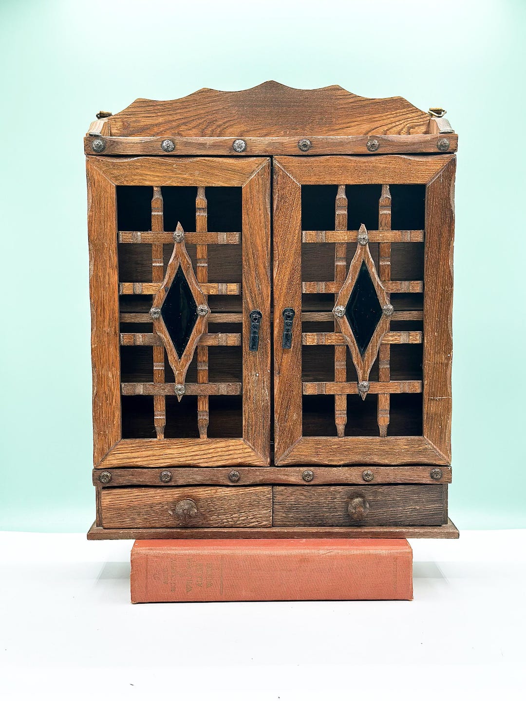 Vintage Rustic Spice Rack, Vintage Spice Shelf Cabinet, Classic Wood ...