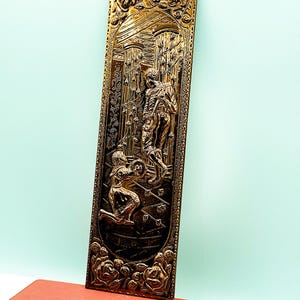 ヴィンテージ真鍮製壁飾り：ハンマー仕上げのエルペック製