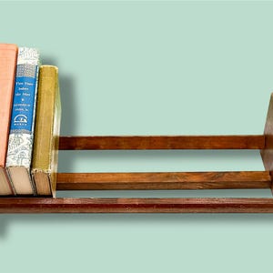 Vintage Wooden Book Rack, Wood Tabletop Book Shelf, Desktop Bookshelf, Free Standing Wood Book Storage, Kid's Room Book Storage