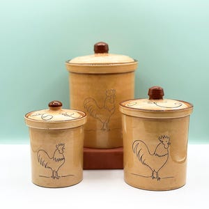 Vintage 3er Set Hahn Behälter für Küche, Cottage Core Inspiriertes Wohndekor