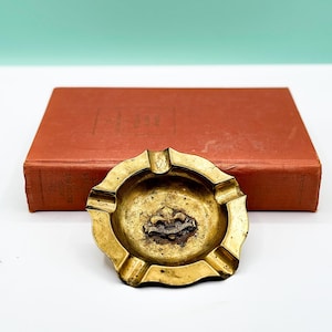 Vintage Brass Ashtray from Voltigeurs of Quebec, Hurricane Ashtray, Unique Brass Piece