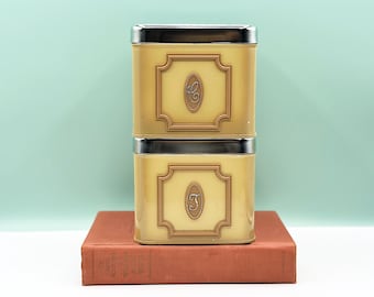 ヴィンテージ1970年代 EKCO カナダ製キャニスター&ブレッドケースセット ヴィンテージ 1970年代 EKCO カナダ ティンキャニスターセット：レトロ
