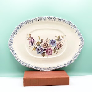 Vintage Handmade Hand Painted Scalloped Custom Serving Tray