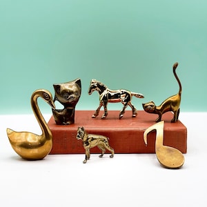 Vintage Messing Tierfiguren: Sammler Knick Knack Set