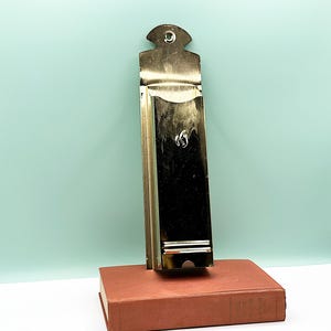 Vintage Brass Fireplace Match Stick Holder with Striker, Wall Hanging, Long Matches