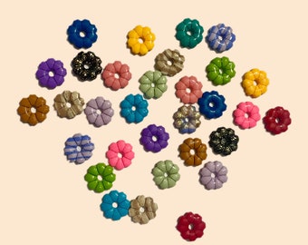 Charms for interchangeable hoop earrings - flower - Polymer clay - Resin - Tassels