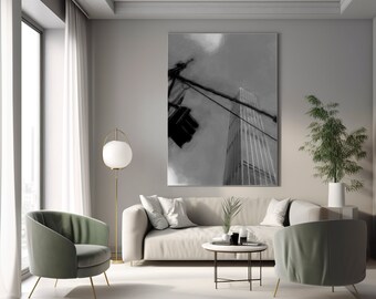 Arte de la pared de Nueva York, cartel de arquitectura en blanco y negro, arte imprimible de Nueva York, decoración del hogar dibujada a mano, cartel imprimible de Nueva York, impresión de Nueva York