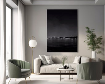 Arte de la pared de Nueva York, cartel de arquitectura en blanco y negro, arte imprimible de Nueva York, decoración del hogar dibujada a mano, cartel imprimible de Nueva York, cartel de Nueva York