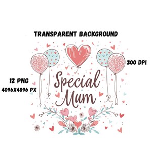 Imágenes prediseñadas del Día de la Madre, Mamá Especial, Día Floral de la Madre, Paquete del Día de la Madre, Descarga Digital, Elaboración Digital, Fabricación de Tarjetas, Scrapbooking