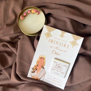 Carte de chocolat personnalisée thème henna (Henné), évènement henna day, cadeau invité, carte de remerciement Tout types, henna party