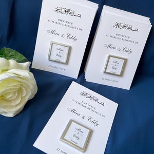 Carte de chocolat personnalisée évènement henna day, fiançailles, mariage cadeau invité, carte de remerciement, faveurs image 2