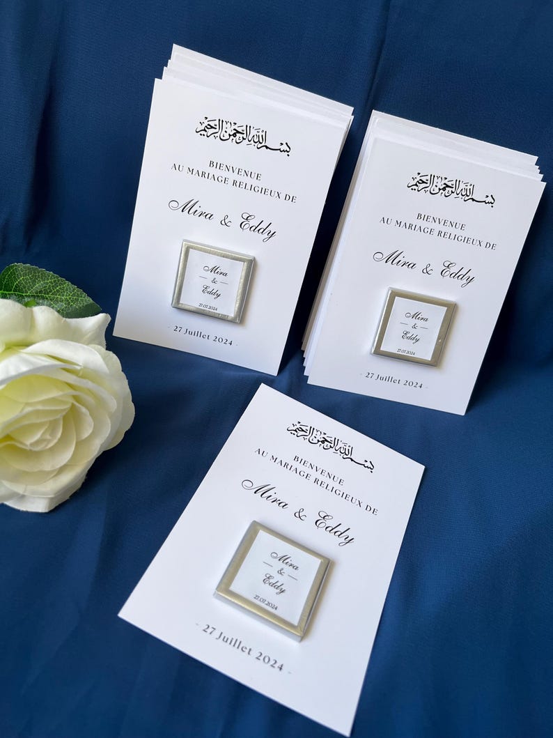 Carte de chocolat personnalisée évènement henna day, fiançailles, mariage cadeau invité, carte de remerciement, faveurs image 2