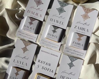 Carte de chocolat personnalisée thème henna (Henné), évènement henna day, cadeau invité, carte de remerciement Tout types, henna party