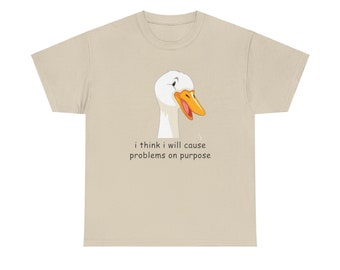 Funny Goose Meme T-Shirt | Problematic Duck Graphic Tee