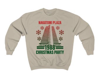 Nakatomi Plaza Party 1988 Christmas Jumper Sweater Sweatshirt Xmas Funny 80's Die Movie Bruce
