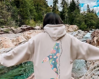 Floral Whale Shark Hoodie | Beachy Christian Ocean Sweatshirt