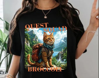 Onyx Storm Quest Squad Broccoli Cat Shirt | Ridoc Romantasy Fan Dragon Rider Tee | Bookworm Gifts