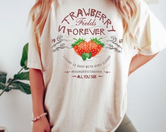 Beatles Strawberry Fields Forever T-Shirt | Retro Rock Comfort Colors Tee
