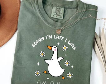 Comfort Colors Goose Shirt | Funny Dilly Dallying Animal Tee