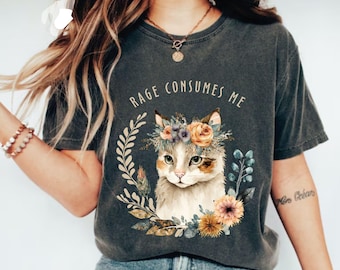 Rage Consumes Me Cat Meme T-Shirt | Comfort Colors Funny Kitten Tee