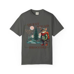 Comfort Colors Onyx Storm Quest Squad Broccoli Cat Shirt | Ridoc Romantasy Fan Dragon Rider Tee Pepper